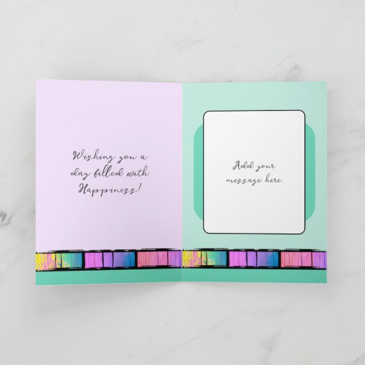 Carte Ajouter un nom violet 18e anniversaire (Intérieur)