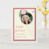 Carte Ajouter une photo, comme une Mère pour moi, annive (Fleur jaune)