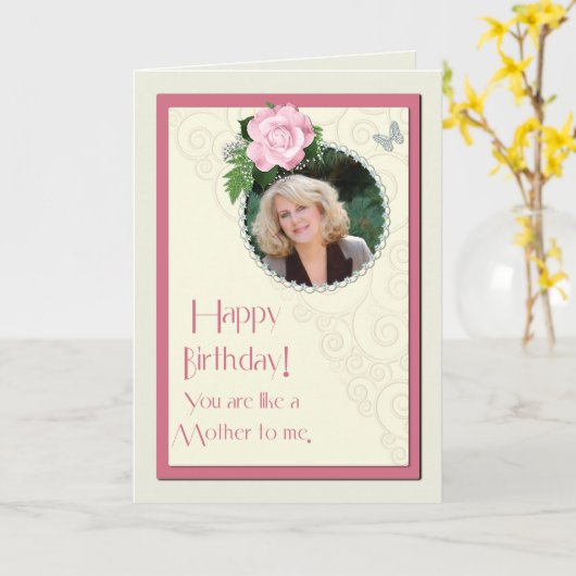 Carte Ajouter une photo, comme une Mère pour moi, annive (Fleur jaune)