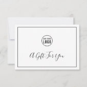 Carte Ajouter votre logo Black Border Certificat cadeau (Devant)