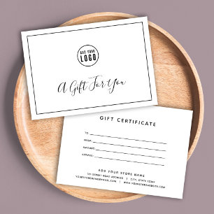 Carte Ajouter votre logo Black Border Certificat cadeau
