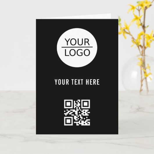 Carte Ajouter votre logo QR Code Promotion de texte pers (Fleur jaune)