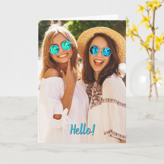 Carte Ajouter votre message d'accueil personnalisé (Fleur jaune)