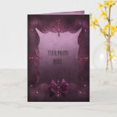 Carte Ajouter votre photo cadre gothique violet romantiq (Fleur jaune)