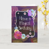 Carte Ajouter Votre Propre Texte : Anniversaire Magique (Fleur jaune)