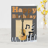 Carte Ajouter Votre Propre Texte : Anniversaire Musical (Fleur jaune)