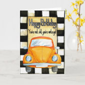 Carte Ajouter Votre Propre Texte : Anniversaire Vintage (Fleur jaune)