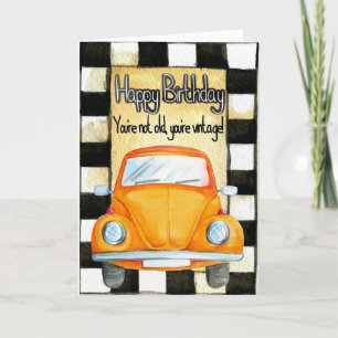 Carte Ajouter Votre Propre Texte : Anniversaire Vintage
