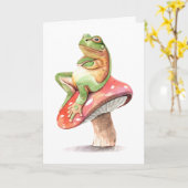 Carte Ajouter votre texte à l'intérieur | Froggy sur un  (Fleur jaune)