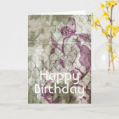 Carte Ajouter votre texte | Papillons arabes IV (Fleur jaune)