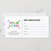 Carte Ajoutez Votre Logo Code Qr Moderne Certificat-Cade (Devant)