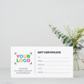 Carte Ajoutez Votre Logo Code Qr Moderne Certificat-Cade (Debout devant)