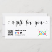 Carte Ajoutez Votre Logo Code Qr Moderne Certificat-Cade (Dos)