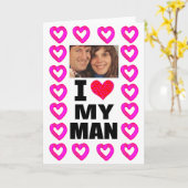 Carte Ajoutez votre photo J'aime mon homme (Fleur jaune)