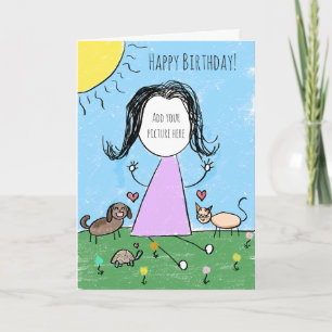 Carte Ajoutez votre propre image Dessin Bon Anniversai