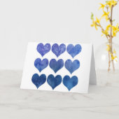 Carte AJOUTEZ VOTRE PROPRE TEXTE Coeurs d'amour bleu (Fleur jaune)