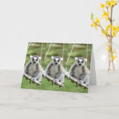 Carte AJOUTEZ VOTRE PROPRE TEXTE Lémurien (Fleur jaune)