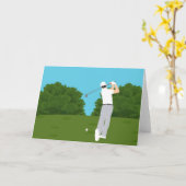 Carte AJOUTEZ VOTRE PROPRE TEXTE Swing de golf (Fleur jaune)