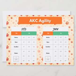 Carte AKC Agility Master STD & JWW Titacker