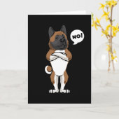 Carte Akita américain têtu (Fleur jaune)