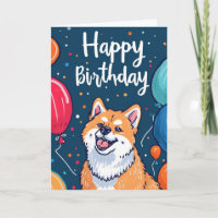 Akita avec ballons Anniversaire