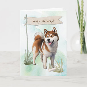 Carte Akita Chien se reproduit à l'extérieur sous le sig