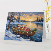 Carte Akita Christmas Boat Holiday (Fleur jaune)