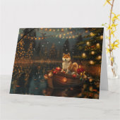 Carte Akita Christmas Festive Voyage (Fleur jaune)