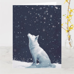 Carte Akita dans la neige Noël minimaliste