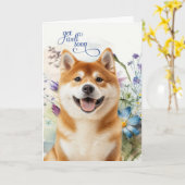 Carte Akita Dog Get Well Wildflower Garden (Fleur jaune)