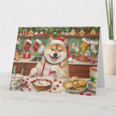 Carte Akita Gâteau de Noël Festif (Devant)