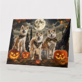 Carte Akita Halloween Épouvantable (Devant)
