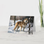 Carte Akita Laisser Neige Noël (Devant)