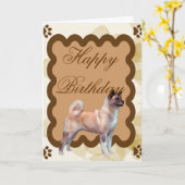 Carte Akita ~ Tan Feuille Motiff (Fleur jaune)