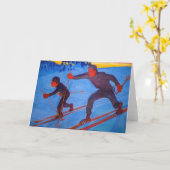 Carte Akseli Gallen-Kallela - Skiers (Fleur jaune)