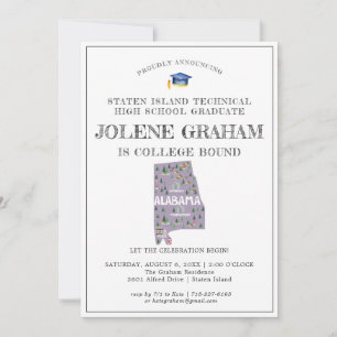 Carte Alabama Fête de fin d'études pour un départ en f