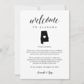 Carte Alabama Mariage Bienvenue Lettre & Itinéraire (Devant)