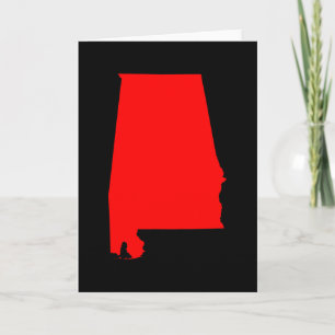 Carte Alabama noir et rouge