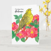 Carte Alabama Yellowhammer State Bird Camellia Fleur (Fleur jaune)