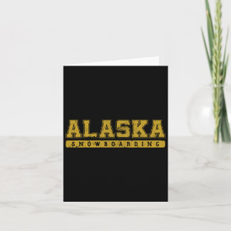 Carte Alaska Snowboard Jaune Texte Vintage