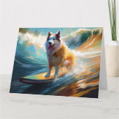 Carte Alaskan Malamute Beach Surf Peinture (Devant)