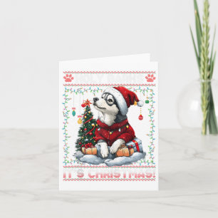 Carte Alaskan Malamute Décorations d'arbre de Noël Chien