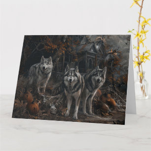 Carte Alaskan Malamute Halloween Night Doggy Délice
