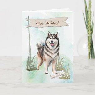 Carte Alaskan Malamute race Chien sous signe d'anniversa