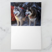 Carte Alaskien Malamute Snowy Sleigh Ride Noël (Intérieur)