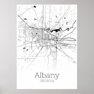 Carte Albany - Géorgie - Carte de la ville Poster