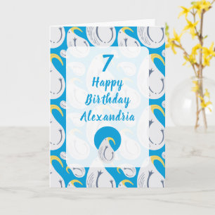 Carte Albatross Bleu et Blanc Anniversaire