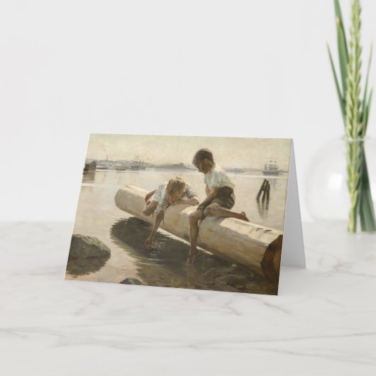 Carte Albert Edelfeel - Deux garçons sur un carnet (Devant)