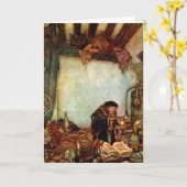 Carte :  Alchimiste et son or par Edmund Dulac (Fleur jaune)