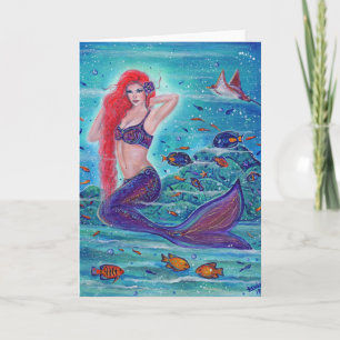 Carte Aleanna Mermaid aux poissons tropicaux par Renee L